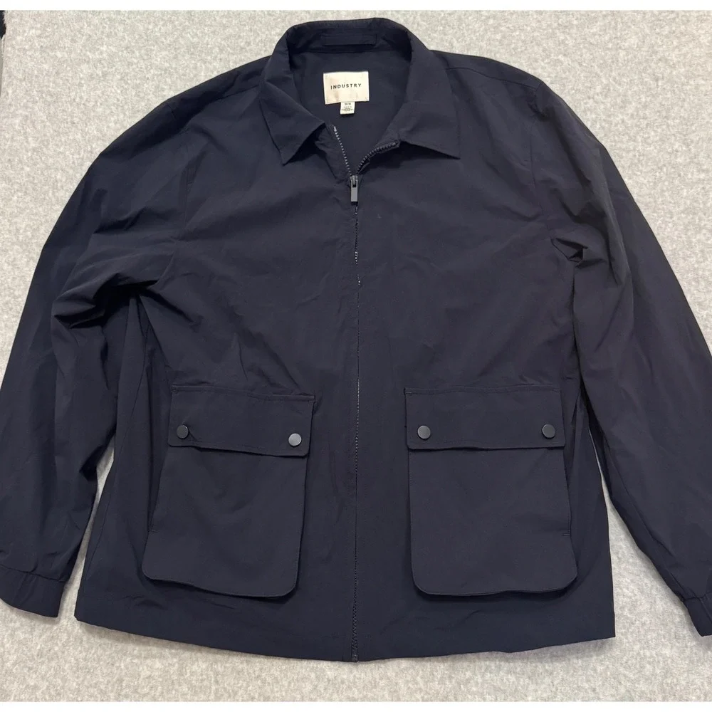 Industry Republic Clothing Mens Navy Blue Full Zip‎ Utility Jacket Size Medium